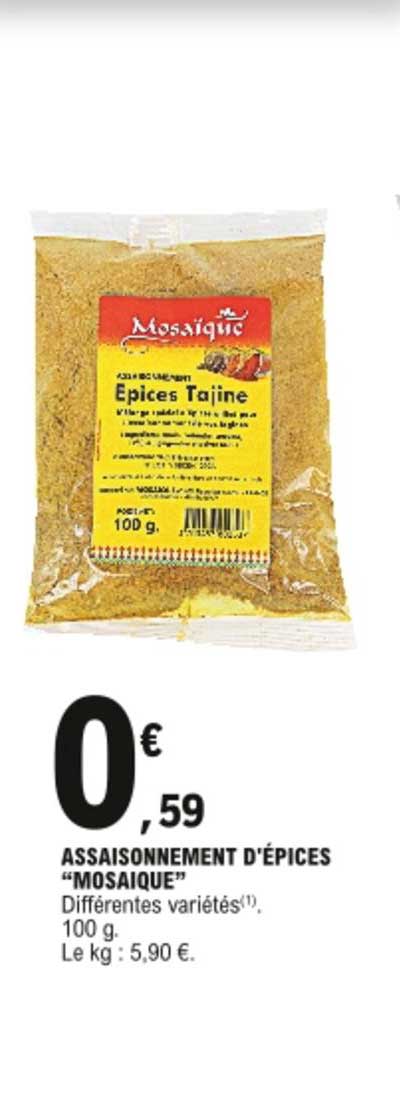 assaisonnement d'épices mosaique