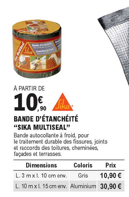 bande d'étanchéité "sika multiseal"