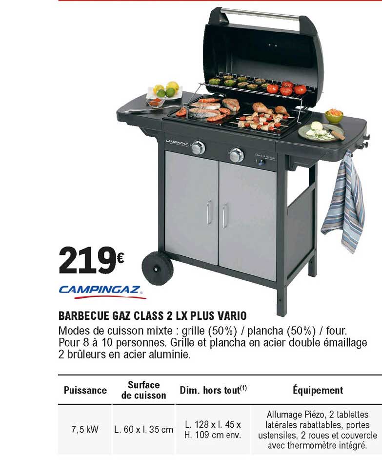 barbecue gaz class 2 lx plus vario campingaz