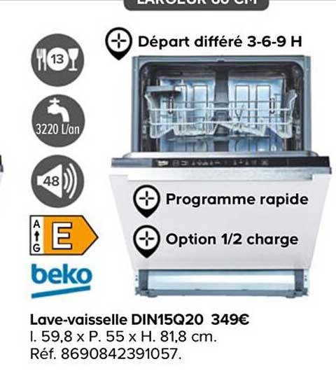 beko lave-vaisselle din15q20