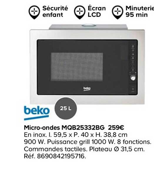 beko micro-ondes mqb25332bg