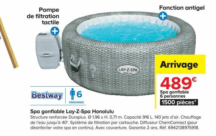 bestway spa gonflable lay-z-spa honolulu