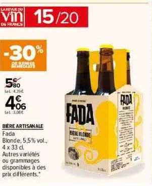 Bière Artisanale Fada Blonde -30% De Remise Immédiate