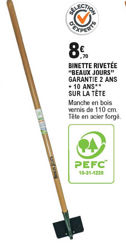 binette rivetée beaux jours