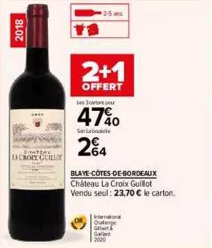 blaye-côtes-de-bordeaux château la croix guillot 2+1 offert