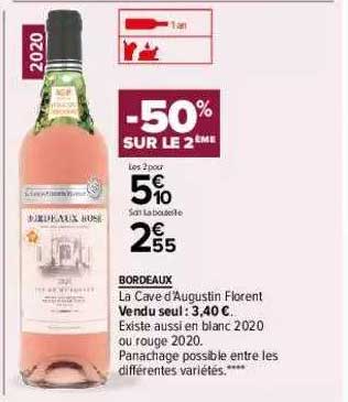 bordeaux la cave d'augustin florent -50% sur le 2ème