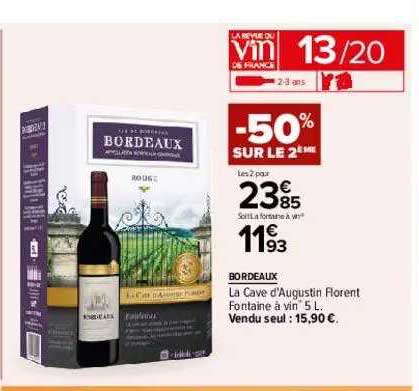 bordeaux la cave d'augustin florent fontaine à vin -50% sur le 2ème