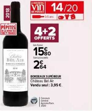 bordeaux supérieur château bel air 4+2 offerts