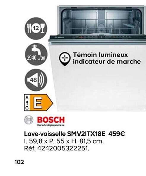 bosch lave-vaisselle smv2itx18e