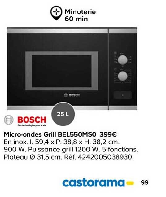 bosch micro-ondes grill bel550ms0