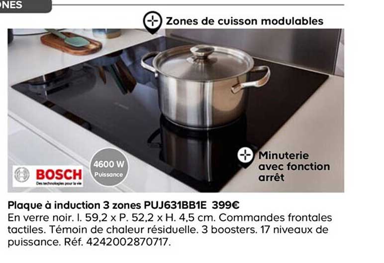 bosch plaque à induction 3 zones puj631bb1e