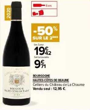 bourgogne hautes-côtes-de-beaume celliers du château de la chaume -50% sur le 2ème