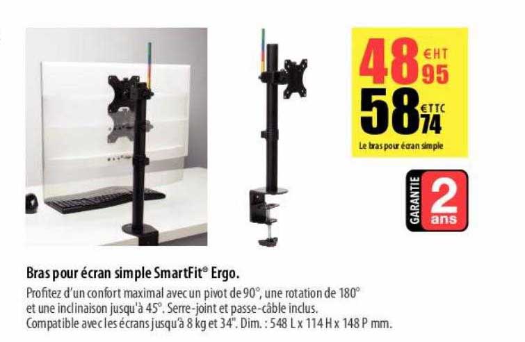bras pour écran simple smartfit ergo