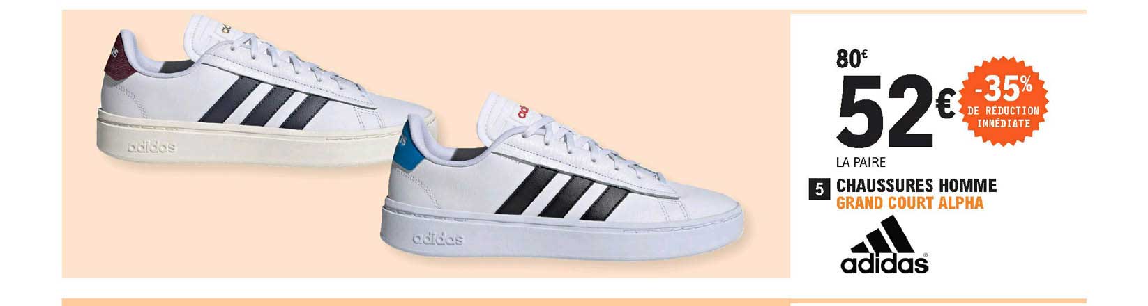 chaussures homme grand court alpha adidas