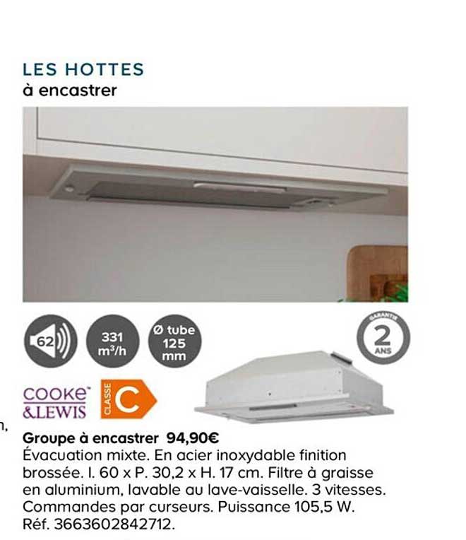 cooke&lewis groupe à encastrer