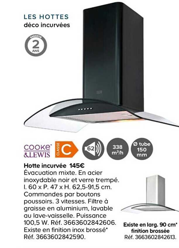 cooke&lewis hotte incurvée