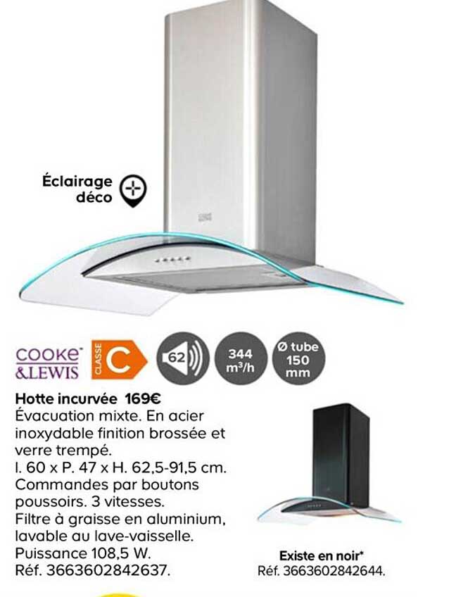 cooke&lewis hotte incurvée