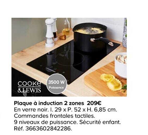 cooke&lewis plaque à induction 2 zones