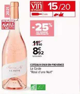coteaux-varois-en-provence la coste "rosé d'une nuit"