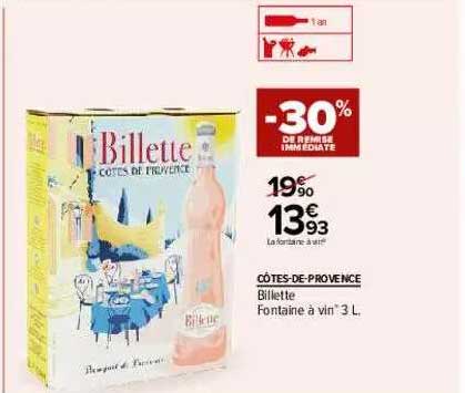 côtes-de-provence billette fontaine à vin -30% de remise immédiate