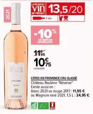 côtes-de-provence cru classé château roubien "réserve" -10% de remise immédiate