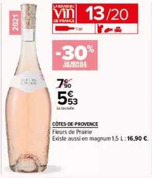 côtes-de-provence fleurs de prairie -30% de remise immédiate