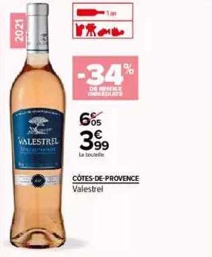 côtes-de-provence valestrel -34% de remise immédiate