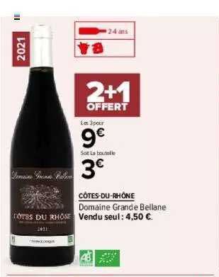 côtes-du-rhône domaine grande bellane 2+1 offert