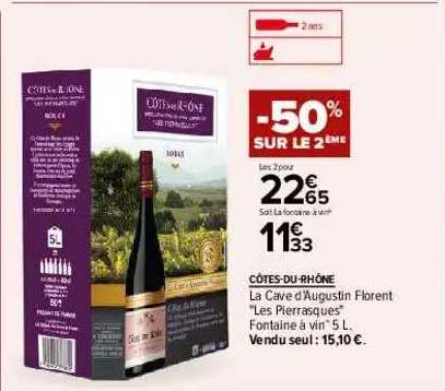 Côtes-du-rhône La Cave D'augistin Florent "les Pierrasques" -50% Sur Le 2ème