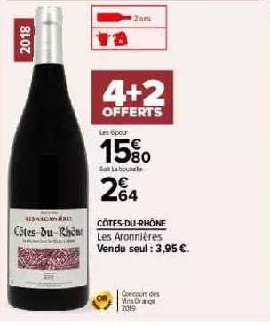 côtes-du-rhône les arronnières 4+2 offerts
