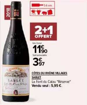 côtes-du-rhône-villages sablet 2+1 offert