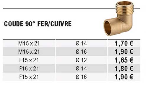 coude 90° fer-cuivre