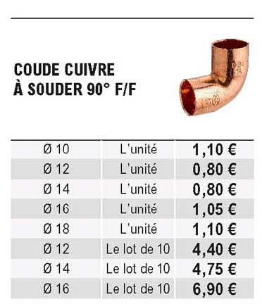 coude cuivre à souder 90° f-f