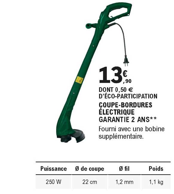 coupe-bordures électrique garantie 2 ans
