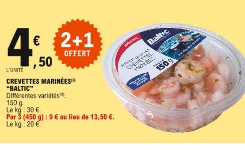 Crevettes Marinées Baltic 2+1 Offert