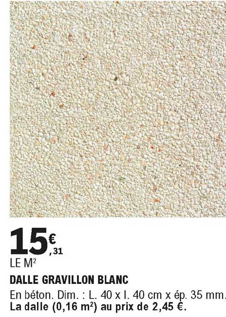 Dalle Gravillon Blanc