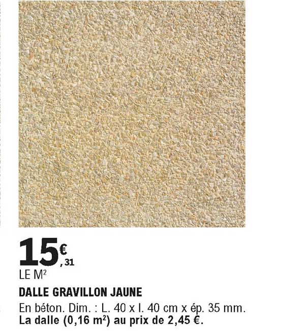 dalle gravillon jaune