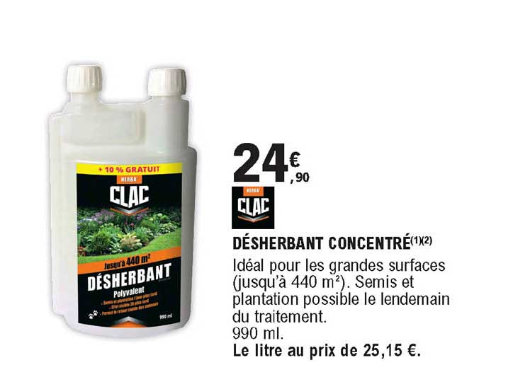 désherbant concentré clac