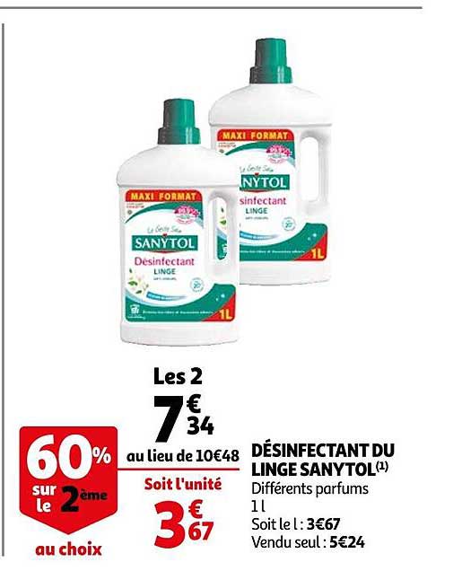 Désinfectant Du Linge Sanytol 60% Sur Le 2ème Au Choix