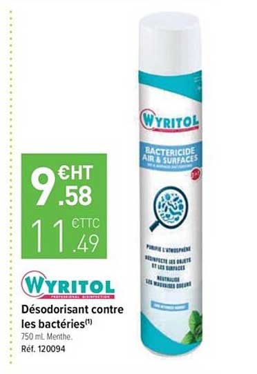 désodorisant contre les bactéries wyritol