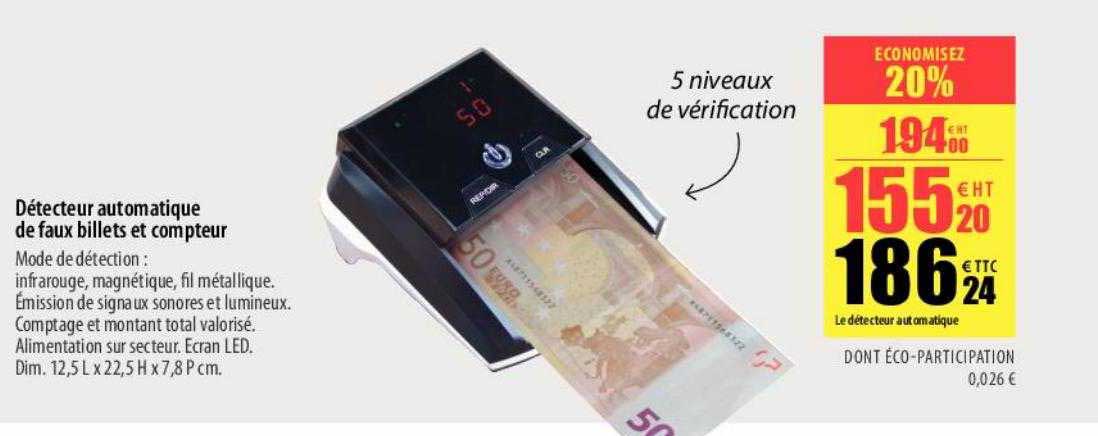 détecteur automatique de faux billets et compteur