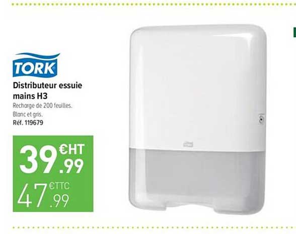 distributeur essuie mains h3 tork