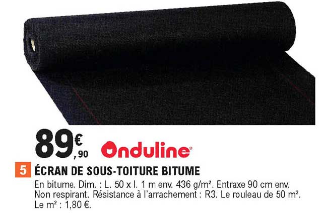 écran de sous - toiture bitume onduline