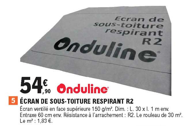 écran de sous-toiture respirant r2 onduline