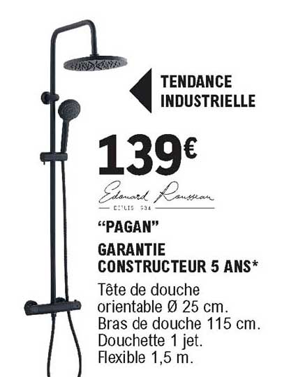 edouard rousseau tête de douche pagan