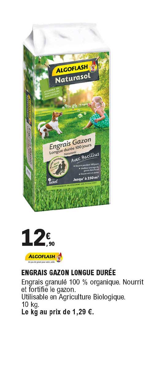 engrais gazon longue durée algoflash
