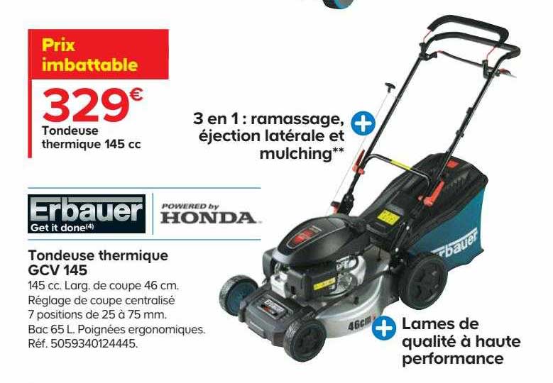 erbauer tondeuse thermique gcv 145