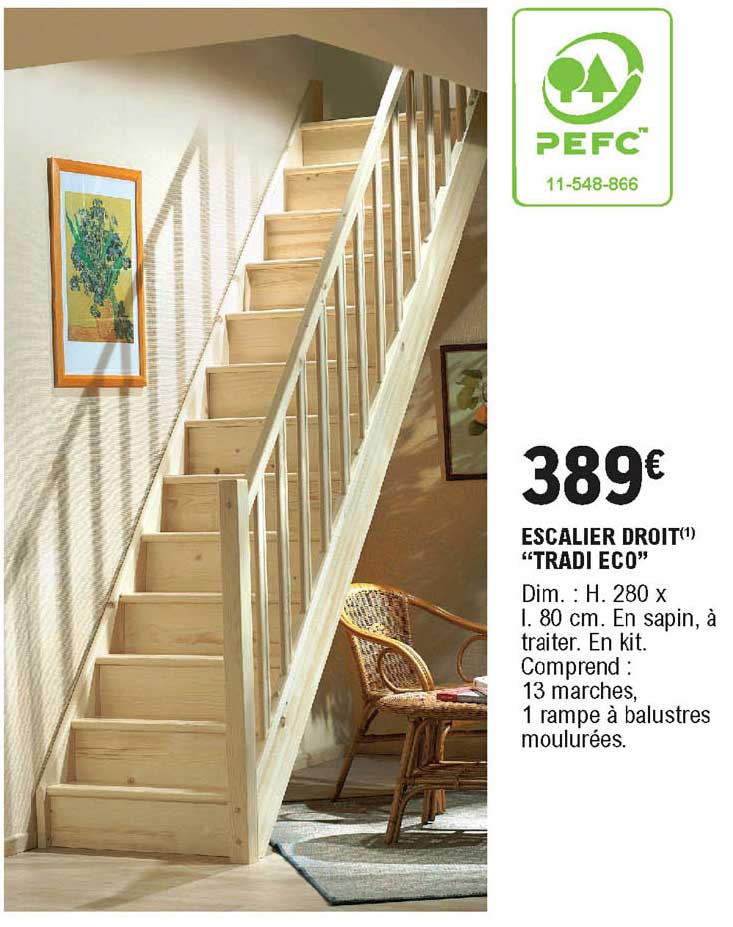 escalier droit "tradi eco"