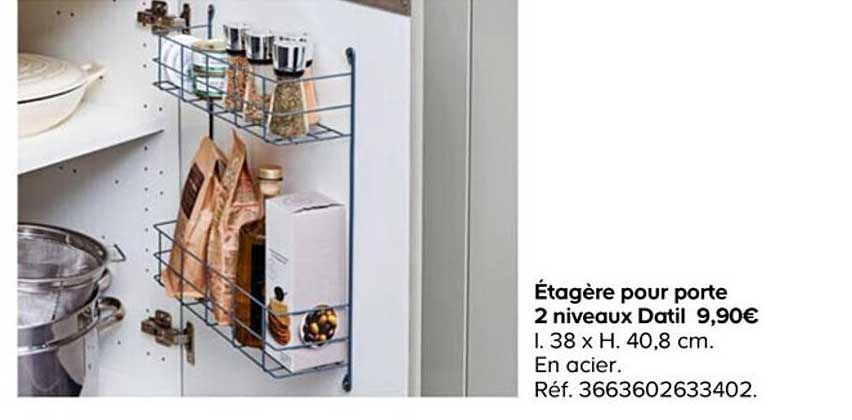 étagère pour porte 2 niveau datil