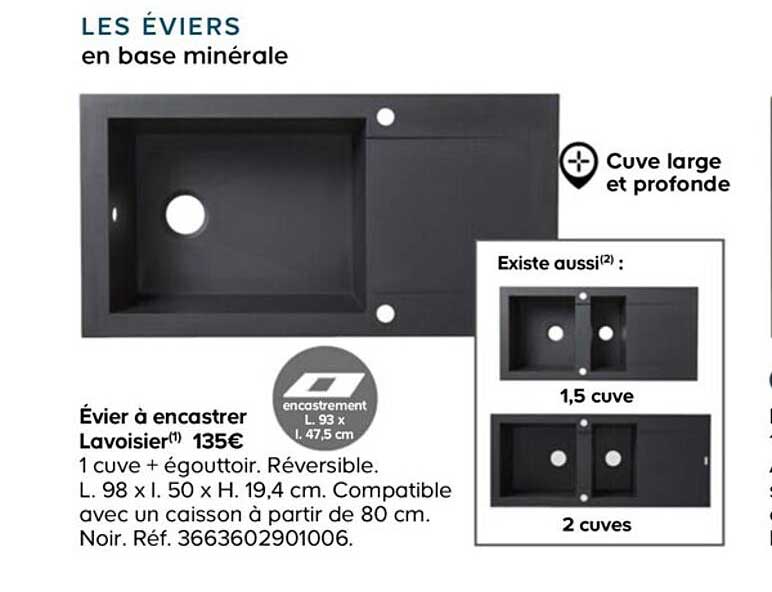 évier à encastrer lavoisier